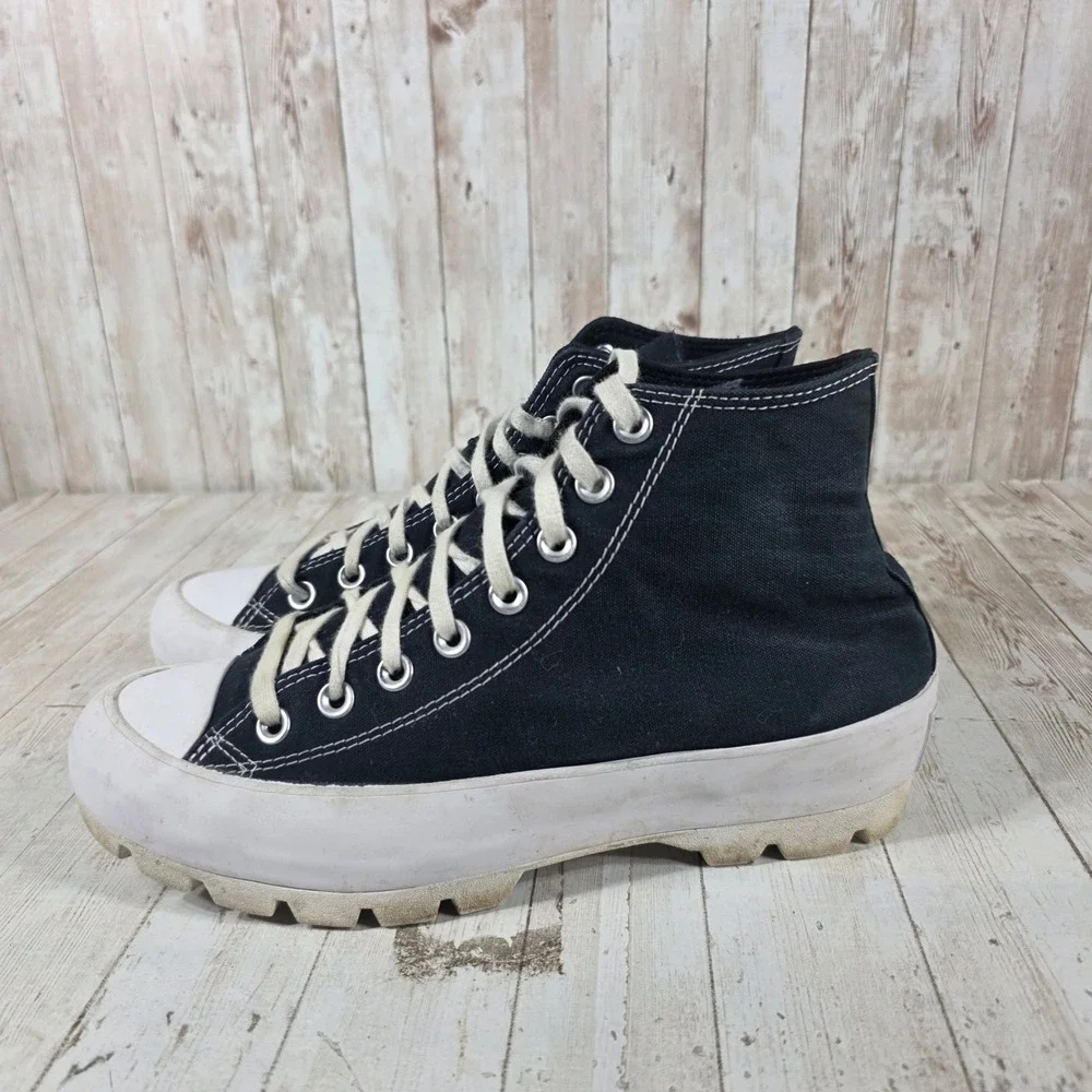 Converse Chuck Taylor All Star Lugged High Top Black Platform Sneakers 10 - Picture 4 of 8